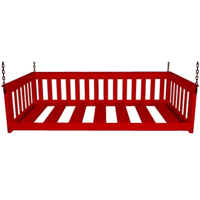 Lit de repos suspendu mission simple en pin jaune massif avec chaîne – 14 options de finition – Simple