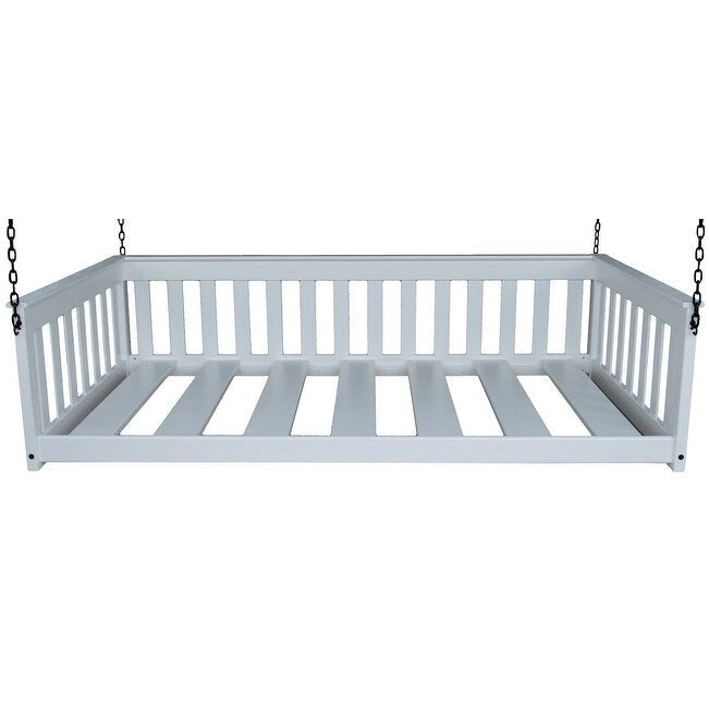 Lit de repos suspendu mission simple en pin jaune massif avec chaîne – 14 options de finition – Simple