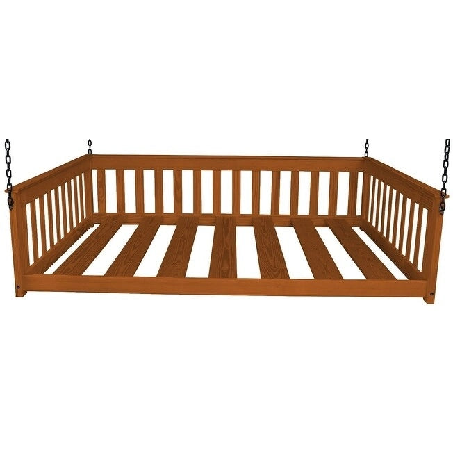 Lit de repos suspendu mission simple en pin jaune massif avec chaîne – 14 options de finition – Simple