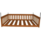 Lit de repos suspendu mission simple en pin jaune massif avec chaîne – 14 options de finition – Simple