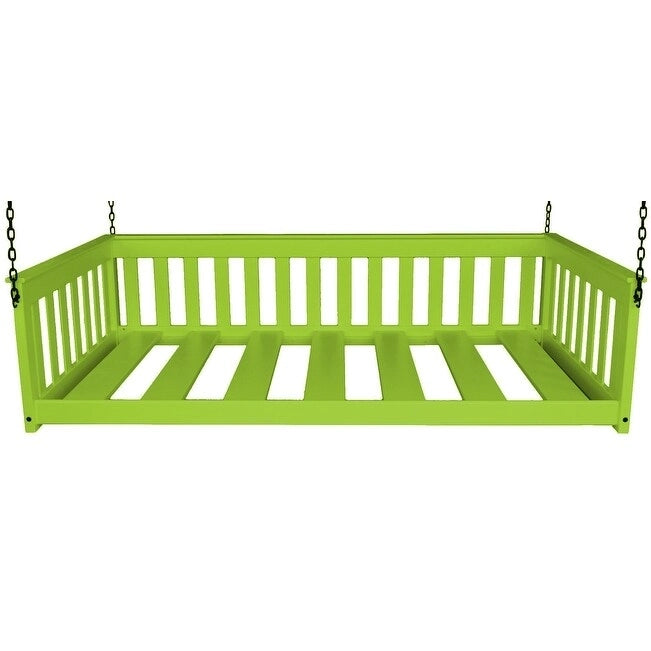 Lit de repos suspendu mission simple en pin jaune massif avec chaîne – 14 options de finition – Simple