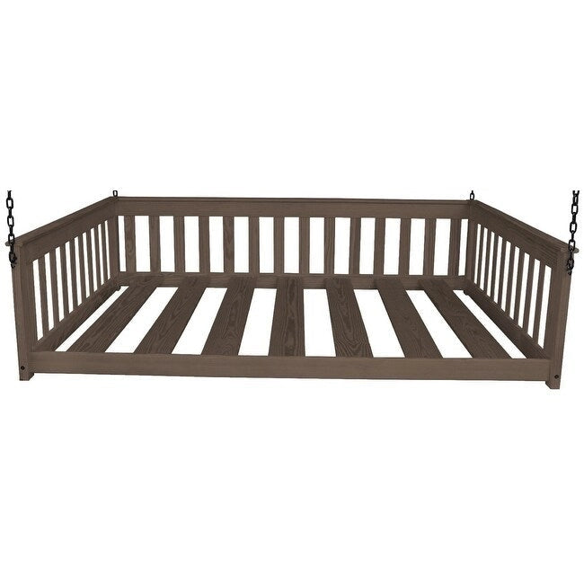 Lit de repos suspendu mission simple en pin jaune massif avec chaîne – 14 options de finition – Simple