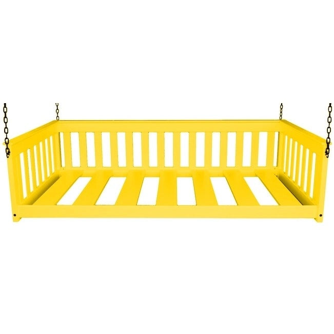 Lit de repos suspendu mission simple en pin jaune massif avec chaîne – 14 options de finition – Simple