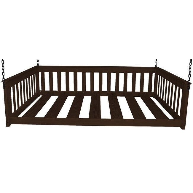 Lit de repos suspendu mission simple en pin jaune massif avec chaîne – 14 options de finition – Simple