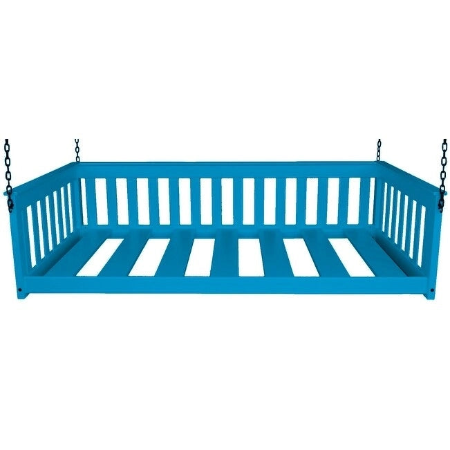 Lit de repos suspendu mission simple en pin jaune massif avec chaîne – 14 options de finition – Simple
