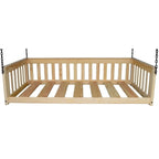 Lit de repos suspendu mission simple en pin jaune massif avec chaîne – 14 options de finition – Simple