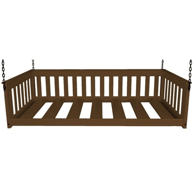 Lit de repos suspendu mission simple en pin jaune massif avec chaîne – 14 options de finition – Simple