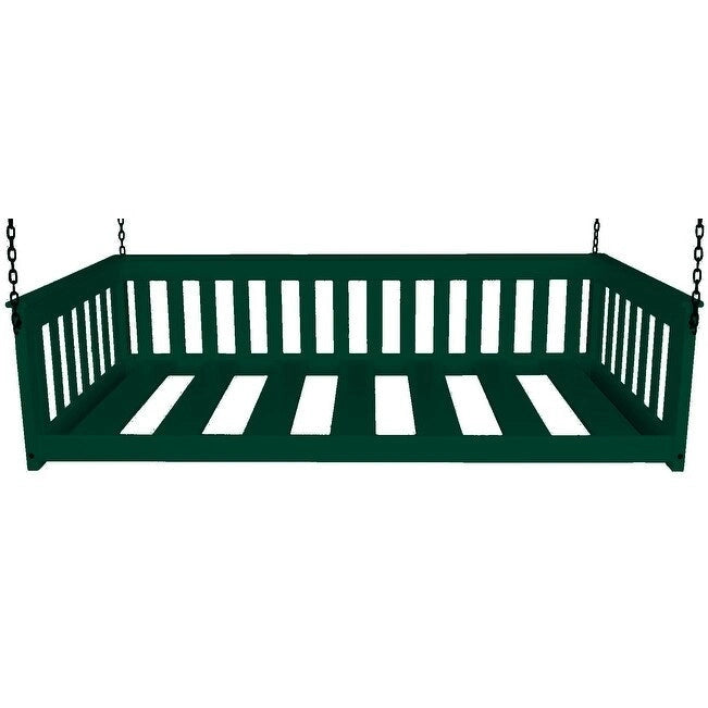 Lit de repos suspendu mission simple en pin jaune massif avec chaîne – 14 options de finition – Simple