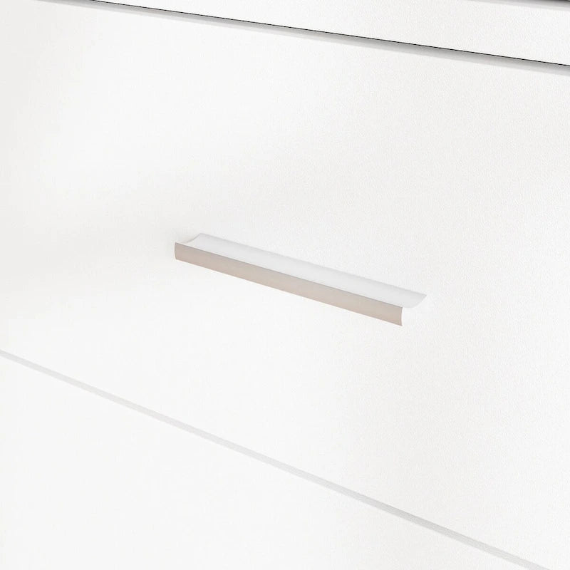 Coiffeuse avec éclairage LED blanc, miroir pleine longueur et 4 tiroirs – Simple