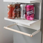 Étagère de rangement magnétique pour réfrigérateur (blanc/noir) avec porte-serviettes en papier et option de montage mural – Simple