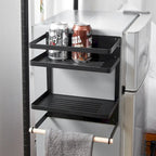 Étagère de rangement magnétique pour réfrigérateur (blanc/noir) avec porte-serviettes en papier et option de montage mural – Simple