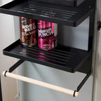 Étagère de rangement magnétique pour réfrigérateur (blanc/noir) avec porte-serviettes en papier et option de montage mural – Simple