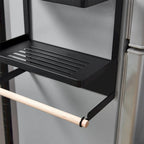 Étagère de rangement magnétique pour réfrigérateur (blanc/noir) avec porte-serviettes en papier et option de montage mural – Simple