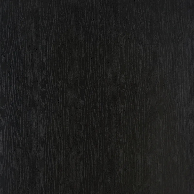 Buffet en MDF Noir et Noyer avec Pieds en Bois et Rangement – Simple
