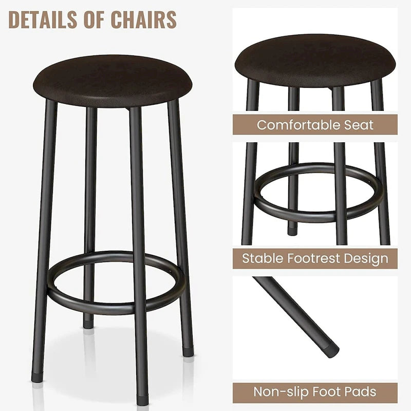 Îlot de cuisine en faux marbre blanc/brun vieilli/brun/beige avec 2 tabourets et étagères ouvertes – 2 places