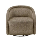 Fauteuil pivotant en tissu taupe/beige avec passepoil – Unité