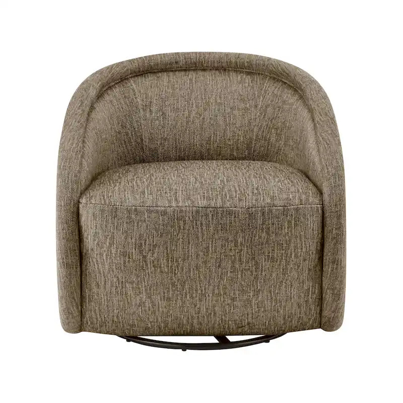 Fauteuil pivotant en tissu taupe/beige avec passepoil – Unité