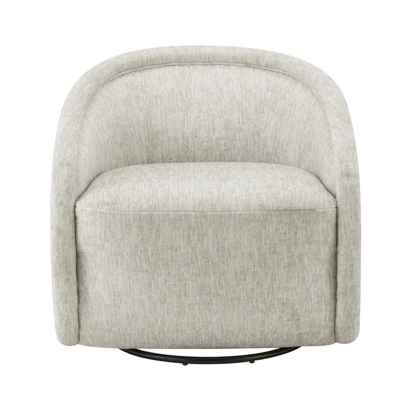Fauteuil pivotant en tissu taupe/beige avec passepoil – Unité