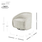 Fauteuil pivotant en tissu taupe/beige avec passepoil – Unité