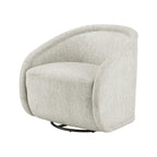 Fauteuil pivotant en tissu taupe/beige avec passepoil – Unité