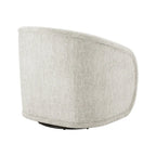 Fauteuil pivotant en tissu taupe/beige avec passepoil – Unité