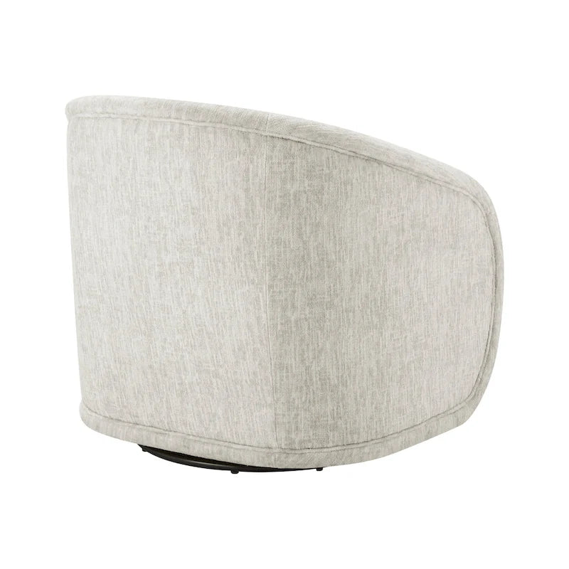 Fauteuil pivotant en tissu taupe/beige avec passepoil – Unité