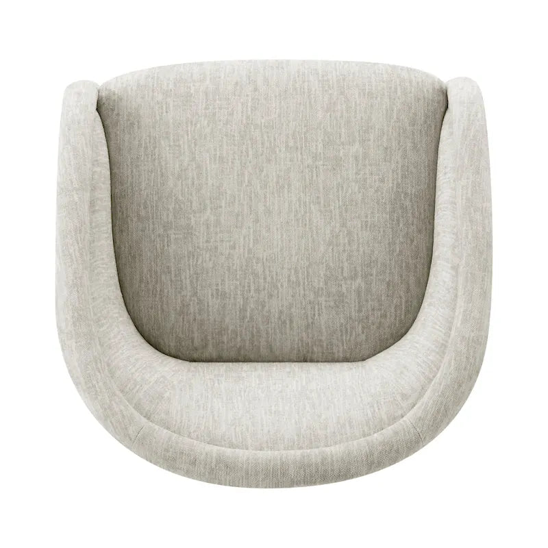Fauteuil pivotant en tissu taupe/beige avec passepoil – Unité