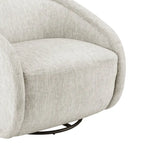 Fauteuil pivotant en tissu taupe/beige avec passepoil – Unité