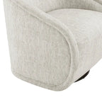 Fauteuil pivotant en tissu taupe/beige avec passepoil – Unité