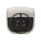 Fauteuil pivotant en tissu taupe/beige avec passepoil – Unité