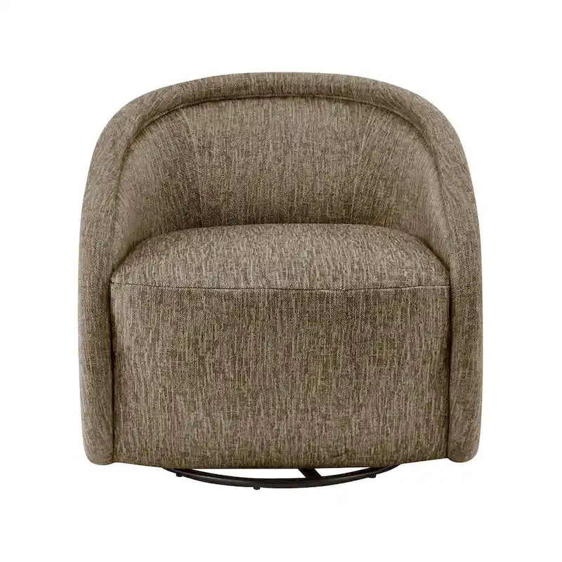Fauteuil pivotant en tissu taupe/beige avec passepoil – Unité