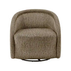Fauteuil pivotant en tissu taupe/beige avec passepoil – Unité