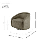 Fauteuil pivotant en tissu taupe/beige avec passepoil – Unité