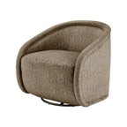 Fauteuil pivotant en tissu taupe/beige avec passepoil – Unité
