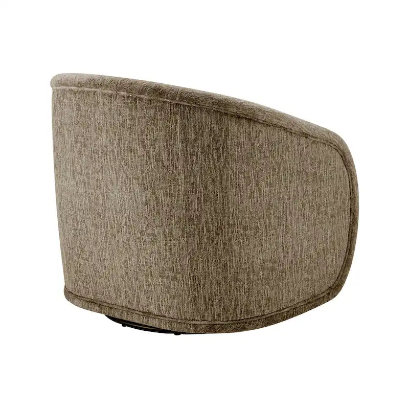 Fauteuil pivotant en tissu taupe/beige avec passepoil – Unité