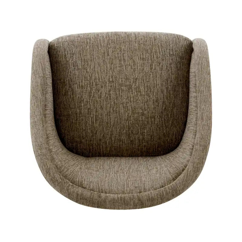 Fauteuil pivotant en tissu taupe/beige avec passepoil – Unité