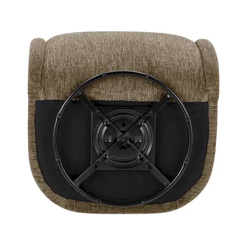 Fauteuil pivotant en tissu taupe/beige avec passepoil – Unité