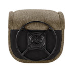 Fauteuil pivotant en tissu taupe/beige avec passepoil – Unité