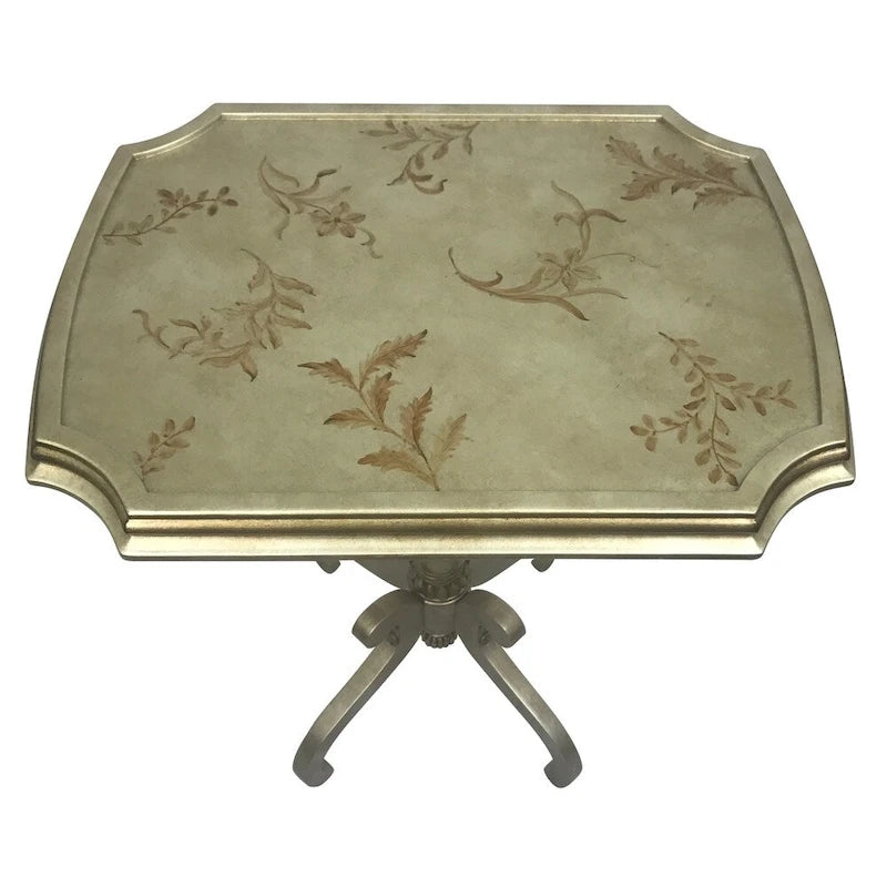 Table d'appoint de style antique peinte à la main en bois naturel – Simple