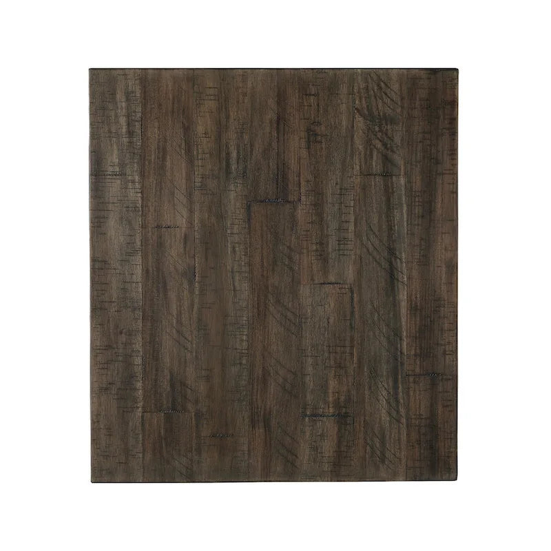 Table basse relevable rectangulaire en placage brun avec finition vieillie bicolore – Simple