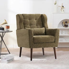 Fauteuil d'appoint en chenille bleu foncé/vert/jaune/orange/avocat/beige avec oreiller lombaire – Simple