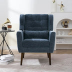 Fauteuil d'appoint en chenille bleu foncé/vert/jaune/orange/avocat/beige avec oreiller lombaire – Simple