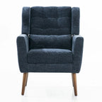Fauteuil d'appoint en chenille bleu foncé/vert/jaune/orange/avocat/beige avec oreiller lombaire – Simple
