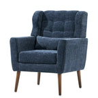Fauteuil d'appoint en chenille bleu foncé/vert/jaune/orange/avocat/beige avec oreiller lombaire – Simple