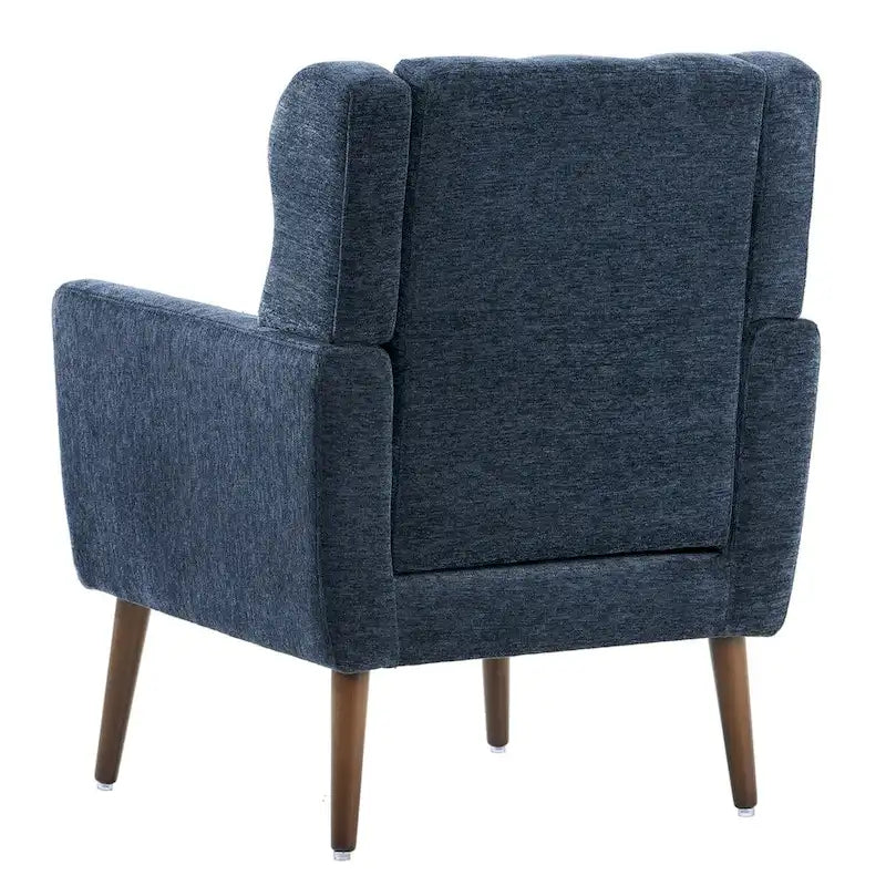Fauteuil d'appoint en chenille bleu foncé/vert/jaune/orange/avocat/beige avec oreiller lombaire – Simple