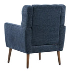 Fauteuil d'appoint en chenille bleu foncé/vert/jaune/orange/avocat/beige avec oreiller lombaire – Simple