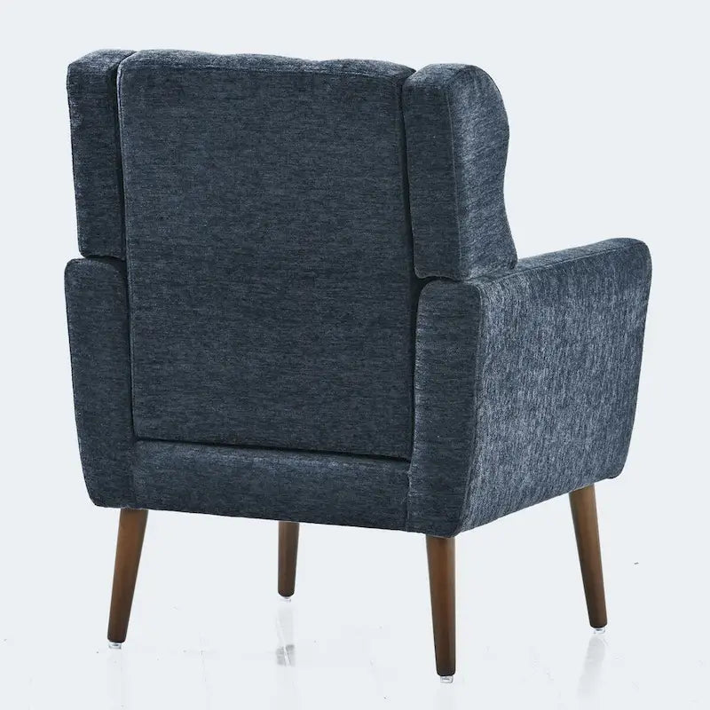 Fauteuil d'appoint en chenille bleu foncé/vert/jaune/orange/avocat/beige avec oreiller lombaire – Simple
