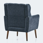 Fauteuil d'appoint en chenille bleu foncé/vert/jaune/orange/avocat/beige avec oreiller lombaire – Simple