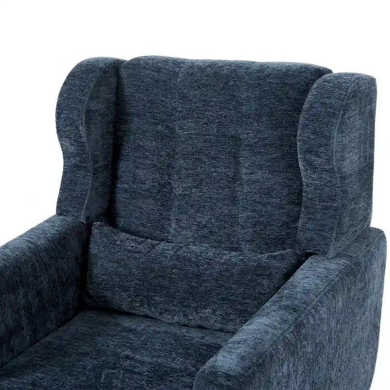 Fauteuil d'appoint en chenille bleu foncé/vert/jaune/orange/avocat/beige avec oreiller lombaire – Simple