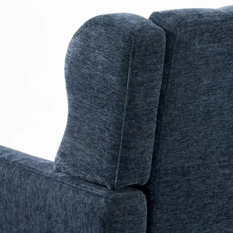 Fauteuil d'appoint en chenille bleu foncé/vert/jaune/orange/avocat/beige avec oreiller lombaire – Simple